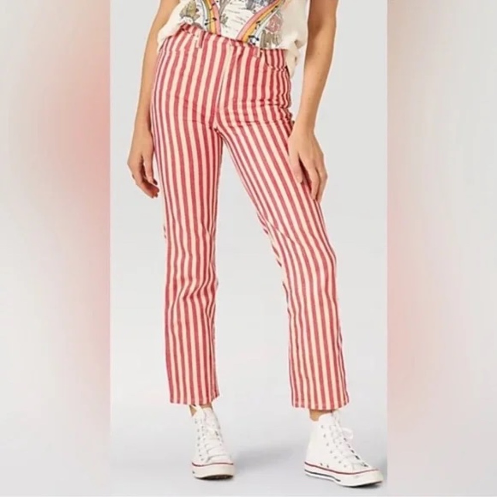 Wrangler Red and White Striped Women Jeans